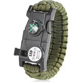 Mevafa Paracord Ipli Hayatta Kalma Bilekliği Haki Yeşili