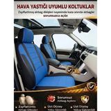 Mevas Favori Serisi Mavi Fiat Doblo Ile Uyumlu Tam Set Oto Koltuk Kılıfı Arka Koltuk 2+1 - Tüm Yıllar - Mavi - Siyah