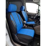 Mevas Favori Serisi Mavi Ford Connect Ile Uyumlu Tam Set Oto Koltuk Kılıfı Arka Koltuk 2+1 - Tüm Yıllar - Mavi - Siyah