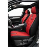 Mevas Yıldız Kırmızı Serisi Geely Fc İle Uyumlu Tam Set Oto Koltuk Kılıfı - Siyah - Kırmızı