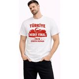 Mevese Erkek Türkiye Baskılı Tişört Ay Yıldız 2026 Dünya Kupası Taraftar Forma T-Shirt - Beyaz