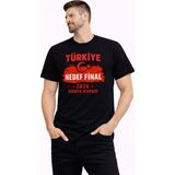 Mevese Erkek Türkiye Baskılı Tişört Ay Yıldız 2026 Dünya Kupası Taraftar Forma T-Shirt - Siyah - 2XL