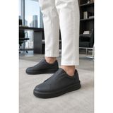 Mevese Infua Bağcıksız Cilt Erkek Günlük Casual Sneaker Ayakkabı – Siyah