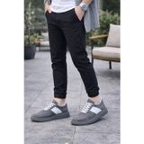 Mevese Lunex Erkek Bağcıklı Süet Günlük Spor Sneaker Ayakkabı - Gri - Beyaz