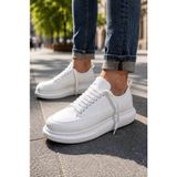 Mevese Meverk Cilt Erkek Sneaker Ayakkabı – Kalın Taban Günlük Beyaz