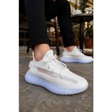 Mevese Morven Erkek , Kadın Triko Sneaker Ayakkabı – Günlük Bağcıklı Hafif Spor Modeli - Beyaz