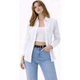 Mevese New Blondi Beyaz Kadın Uzun Kollu Gömlek - 2XL