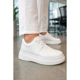 Mevese Ornex Erkek Deri Görünümlü Bağcıklı Casual Sneaker Klasik Günlük Ayakkabı - Beyaz