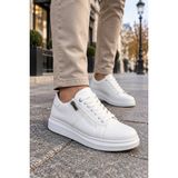 Mevese Roirraw Bağcıklı ve Fermuarlı Cilt Erkek Günlük Sneaker Ayakkabı - Beyaz