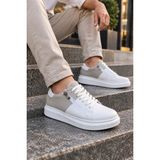 Mevese Roirraw Bağcıklı ve Fermuarlı Süet Erkek Günlük Sneaker Ayakkabı - Beyaz Gri - Beyaz Grı