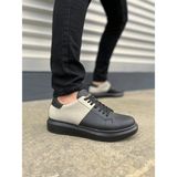 Mevese Tsoob Bağcıklı Cilt Süet Erkek Günlük Rahat Taban Sneaker Ayakkabı - Gri - Siyah - Gri