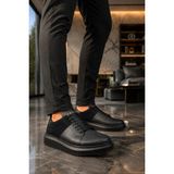 Mevese Tsoob Bağcıklı Cilt Süet Erkek Günlük Rahat Taban Sneaker Ayakkabı - Siyah - Siyah Süet
