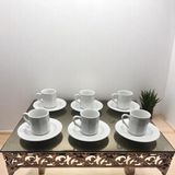 Mevlana Bazaar 6 Kişilik Beyaz Kahve Fincan Takımı