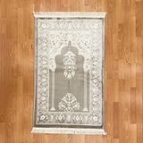 Mevlana Bazaar Geleneksel Motifli Yünlü Seccade Gri