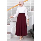 Mevlana Tesettür Etek MDS19234 - Bordo - 46