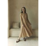 Mevra AURA | Gizli Fermuarlı Minimal Elbise Camel
