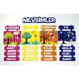 Mevsim Şeridi Kare Zeminli (Keçe Eğitim Materyali)