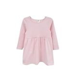 Mevsimlik Penye Uzun Kol Basic Kız Çocuk Elbise PEMBE 9-10 YAŞ
