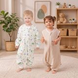 Mevsimlik Uyku Tulumu Seti 1.0 Tog & 0.5 Tog %100 Doğal Pamuk - Ekru - Bej - 3 - 4 Yaş