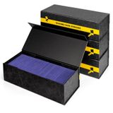 MewVeer 4 Paket Ticaret Kartı Saklama Kutusu, Beyzbol Kartı Tutacağı, Spor Kartları için Mıknatıslı Kapaklı Hobi Kılıfları, Etiketli Saklama Kutusu Kutuları, 50 Tek Dokunuş, 200 Üstten Yükleyici ve