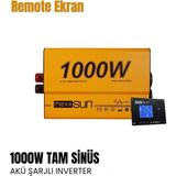Mexxsun Akü Şarjlı Ups Tam Sinüs Inverter 1000W 12V - 20AH ( Remote Ekran )
