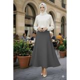 Mey Collection Kadın Füme İthal Örme Scuba Krep Kumaş Kloş Tesettür Ve Günlük Etek Boy:94-95cm