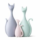 Mey Dekorasyon Kedileri Biblo Seti Yükseklik: Büyük 25cm, Orta 22cm, Küçük 12cm Poliserin