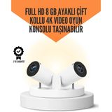 Mey İthalat® 10.000 Oyun Destekli, Çift Kollu 4K Projeksiyon – Hdmi, Usb, Aux, Ethernet Yok