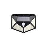Mey İthalat 100 Led'li Güneş Enerjili Solar Duvar Apliği - 1200 Lümen Hareket Sensörlü 3 Modlu Bahçe Aydınlatması, Duvar Armatürü IP65 Su Geçirmez, 270° Geniş Açı, Siyah