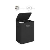 Mey İthalat 100L Katlanabilir Kumaş Çamaşır Sepeti, Çift Yıkanabilir Bölmeli, Ink Black - 10 x 10 cm - Çok Renkli
