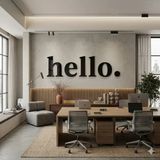 Mey Ithalat® 100X35 cm Dev Boy "hello." Yazılı Kırılmaz Pleksi Ayna - Premium Ofis ve Villa An - Renkli - 100 x 35 cm