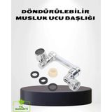 Mey İthalat® 1080° Dönebilen Musluk Ucu – Su Tasarruflu, Esnek Ve 360° Çift Eksenli Başlık