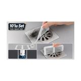 Mey İthalat 10'lu 10X10 cm Yapışkanlı Tel Gider Süzgeci, Kesilebilir Saç ve Kıl Tutucu - Çok Renkli