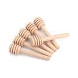 Mey İthalat 10'lu Paket 8 cm Mini Ahşap Bal Kaşığı, Doğal Ahşap Bal Karıştırıcı ve Sunum Aksesuarı - Çok Renkli