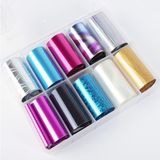 Mey İthalat 10LU Tırnak Süsleme Folyosu Parlak Düz Renk ve Holografik Nail Art Transfer Folyo WNF-260