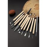 Mey İthalat 11 Parça Ebeşuar Seramik Kil Çömlek Heykel Ahşap Modelleme Oyma Seti CIN657