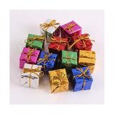 Mey İthalat 12 Adet Yılbaşı Ağacı Süsü Küçük Hediye Kutuları Asılı Süslemeler Mini Noel Folyo Kutuları El Yapımı Hediye Kutuları Noel Ağacı Süslemeleri Çeşitli Renkli
