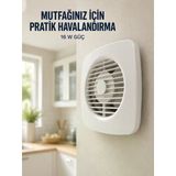 Mey İthalat® 120 Mm Havalandırma Fanı 180 M³/H Dekoratif Duvar Ve Tavan Tipi Aspiratör