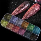 Mey İthalat 12'li Glitter Sim Seti Makeup Nail Art Resin Art Kalıcı Oje Protez Tırnak Süsleme Göz Makyajı, HBSUS4TRNAK