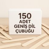 Mey İthalat 150 Adet Ahşap Büyük Geniş Dil Çubuğu Abeslang Dondurma Dil Basma Ağda Çubuğu