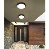 Mey İthalat 15W Artos Siyah LED Nem Su Geçirmez Banyo Bahçe Balkon Modern Tavan Duvar Lambası Beyaz Işık 6500K IP65 Dış Mekan Kullanıma Uygun