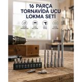 Mey İthalat® 16 Parça Bits, Adaptör Ve Tornavida Ucu Seti