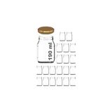 Mey İthalat 190 ml Metal Kapaklı Konserve Kavanozu 190 cc Şeffaf Bebek Mama Kavanoz 20 Adet (Altın/gold)