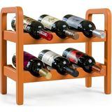 Mey İthalat 2 Katlı Ahşap Dekoratif Şaraplık Şık Modern Tasarım Şişe Viski Şampanya Içki Rafı Yıllandırma Dolabı Şişe Rafı Şarap Rafı