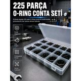 Mey İthalat® 225 Parça O-Ring Conta Seti 18 Farklı Ölçü Kauçuk Sızdırmazlık Conta Organizer Kutulu