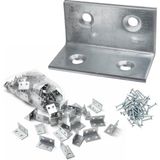 Mey İthalat (25 Adet) Metal Köşebent 40X20X20 mm L Demiri Gönye Mobilya Dolap Duvar Sabitleme Bağlantı Aparatı