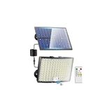 Mey İthalat 268 Led'li Solar Projektör 60W Güneş Enerjili 5 mt Kablo Sensörlü Kumandalı Heroled Dış Mekan Aydınlatma IP65