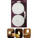 Mey İthalat 2'li Set Kabin LED Hareket Sensörlü Hero LED Kabin Işığı - 4000K Doğal Beyaz, USB Şarjlı, Mıknatıslı Yapışkanlı Montaj – Dolap Içi, Mutfak, Merdiven ve Gardırop Için Kablosuz Gece Lambası