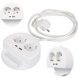 Mey İthalat 2'li Telefon Standlı Grup Priz 1x Usb, 1x Type-C Girişli Topraklı Çoklu Ikili Priz 1.5 Metre Kablo Uzunluğu, Priz Çoğaltıcı 3680 Watt 16 Amper, USB Type-C Çıkış 5 Volt 2.4 Amper 12 Watt