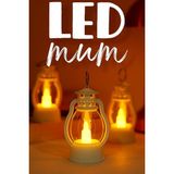 Mey İthalat 3 Adet LED Mum Mini Kamp Tipi Pil Dahil Dumansız Alev Ledli Yapay Dekoratif Mum Işığı Beyaz PT430